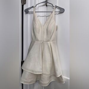 PROM DRESS!! Iridescent Shimmering Cream Mini Dress!